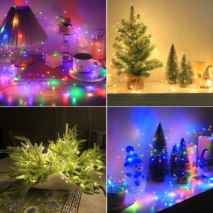 LED Firecracker String Lights EU/US DC Power Remote Control Halloween Garland Fairy Light for Wedding Party Christmas Decoration