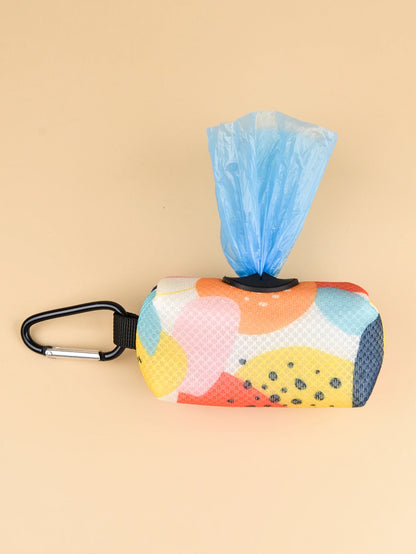 Abstract Designer Print Cute Design Pet Poop Bag Holder Dispenser Without Poop Bag And Leashes Can Attached With Any Dog Leashes