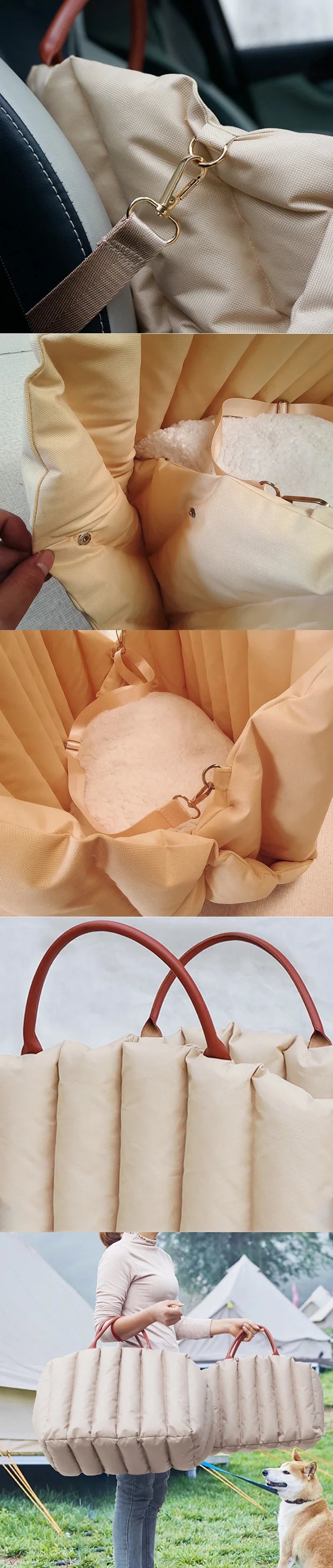 Portable Pet Dog Bag for Travel Luxury Handbag Winter Warm Removable Portable Outdoor Travel Safety Seat Bag Cat supplies