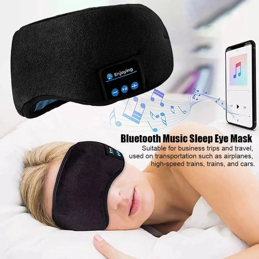 Bluetooth Wireless Headphones Sleeping Eye Mask Earphones Smart Music Sleep Headband Soft Elastic Eye Cover Headset Yoga Travel