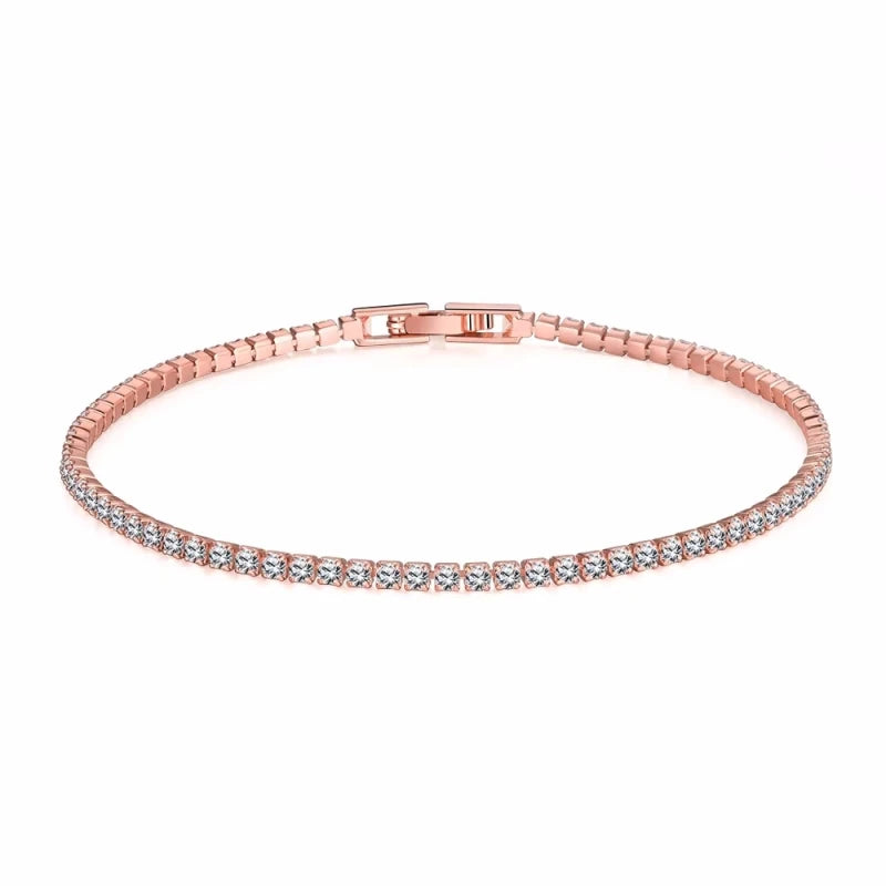 925 Sterling Silver Tennis Bracelet 2/4mm Cubic Zirconia for Women Mens Crystal Chain on The Hand Hip-hop Streetwear Jewelry