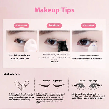 Lazy Integrated Eyeliner Stamp Symmetric Precise Outline Seal Lasting Waterproof Liquid Eye Liner Pen Extended Eye Tail Makeup