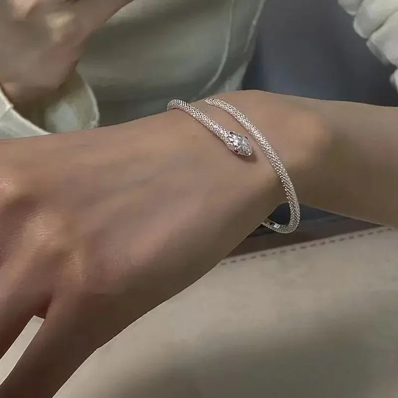 Fashion 925 Sterling Silver Woman Cuff Bracelet Open Leaf Shaped Adjustable Charm Bangle Girls Party Jewelry Christmas Gifts