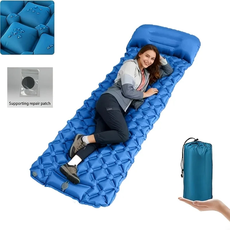 Outdoor Air Mattress, 1-Minute Quick Inflation Lightweight Portable Foldable Moisture-Proof Camping / Hiking / Picnics
