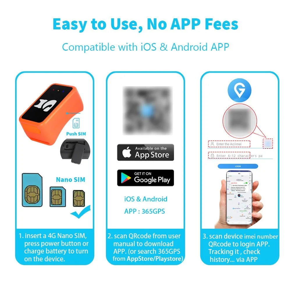 4G GPS Tracker for Dogs and Cats Waterproof Pet Locator with Health Monitor and Step Counter free card