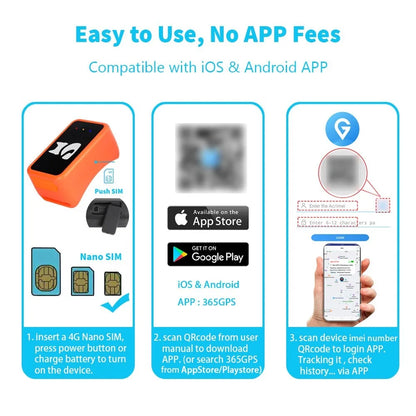 4G GPS Tracker for Dogs and Cats Waterproof Pet Locator with Health Monitor and Step Counter free card