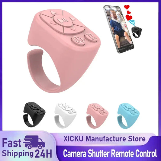 Remote Control Is Suitable for iPhone iPad Bluetooth Page Turning Ring Roller Both Camera Remote Control Function Compatible