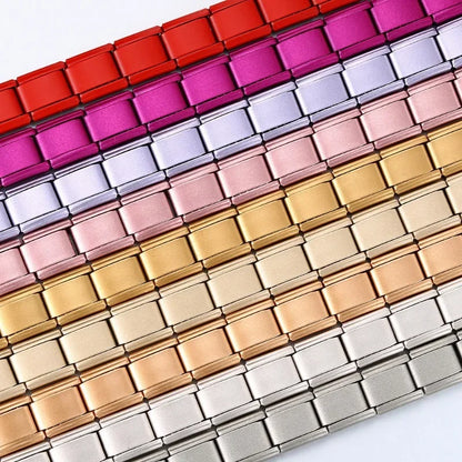 2025 New Men and Women Starry Colors 18 Pieces Italian Charm Fit 9mm Stainless Steel Modular Bracelet Wholesale Jewelry