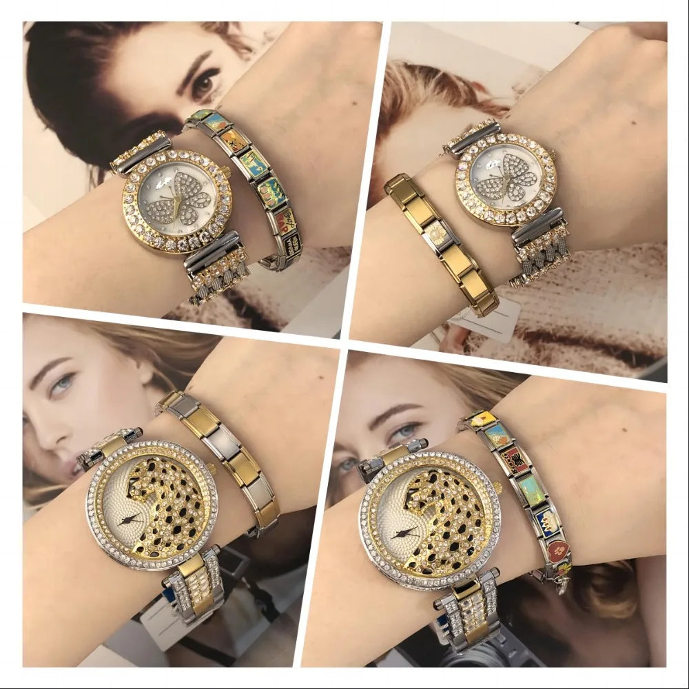 2025 New Men and Women Starry Colors 18 Pieces Italian Charm Fit 9mm Stainless Steel Modular Bracelet Wholesale Jewelry