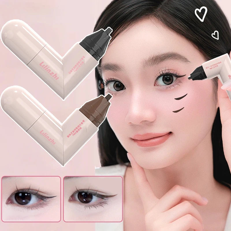 Lazy Integrated Eyeliner Stamp Symmetric Precise Outline Seal Lasting Waterproof Liquid Eye Liner Pen Extended Eye Tail Makeup