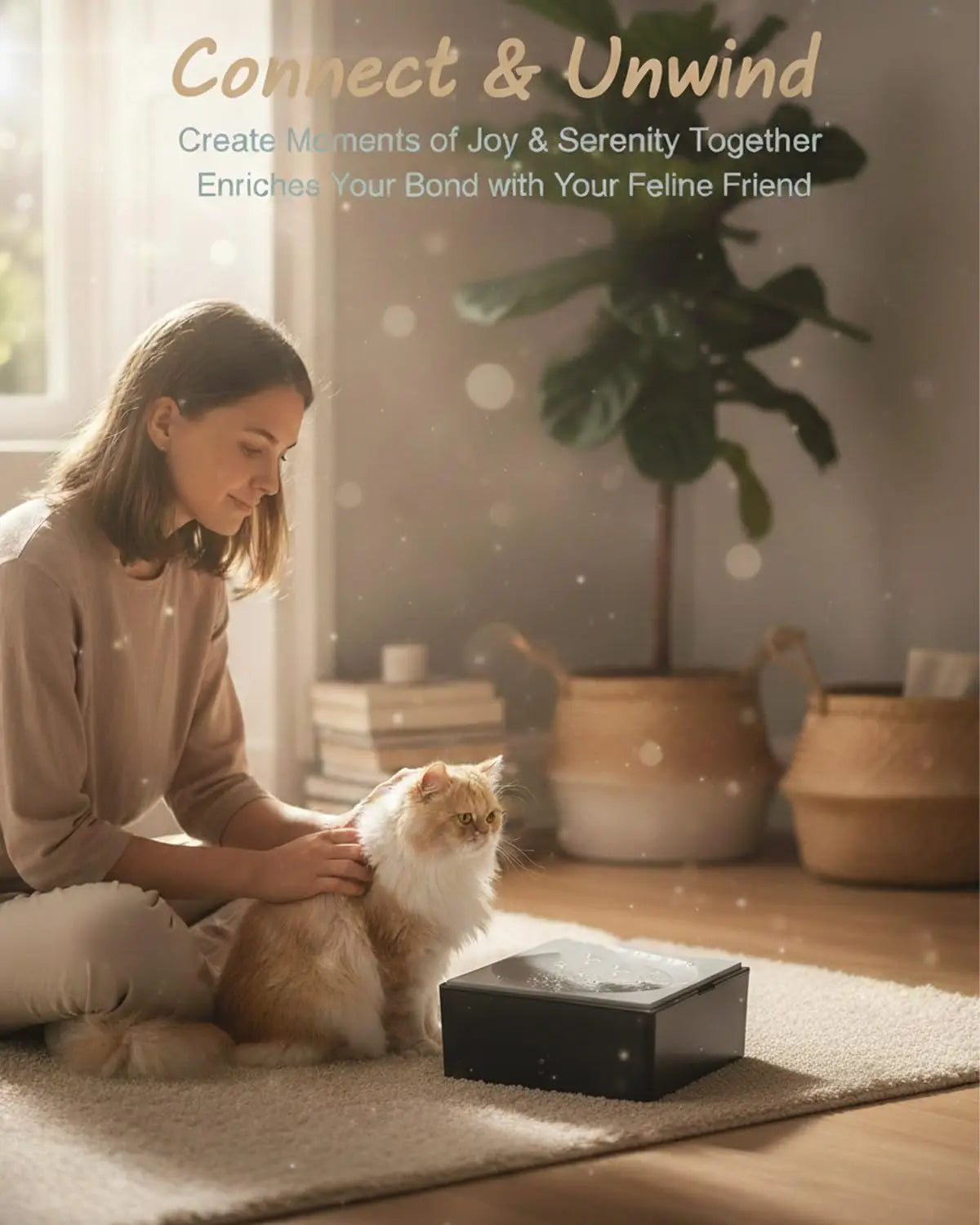Cat Water Dispenser with Drip Design,Interactive Pet Drinking Toy,Easy to Clean Water Station for Indoor Outdoor Cats and Kitten