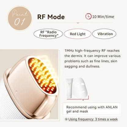 ANLAN Multi-Polar RF Beauty Device EMS Facial Lifting Skin Tightening Anti-Aging Wrinkle 3 Color Light Skincare Massage 24K Gold