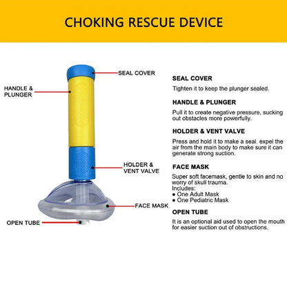 Auto First Aid Choking Rescue Device Travel Home CPR Choking Emergency Device Adult Children Portable Asphyxia Rescue Machine