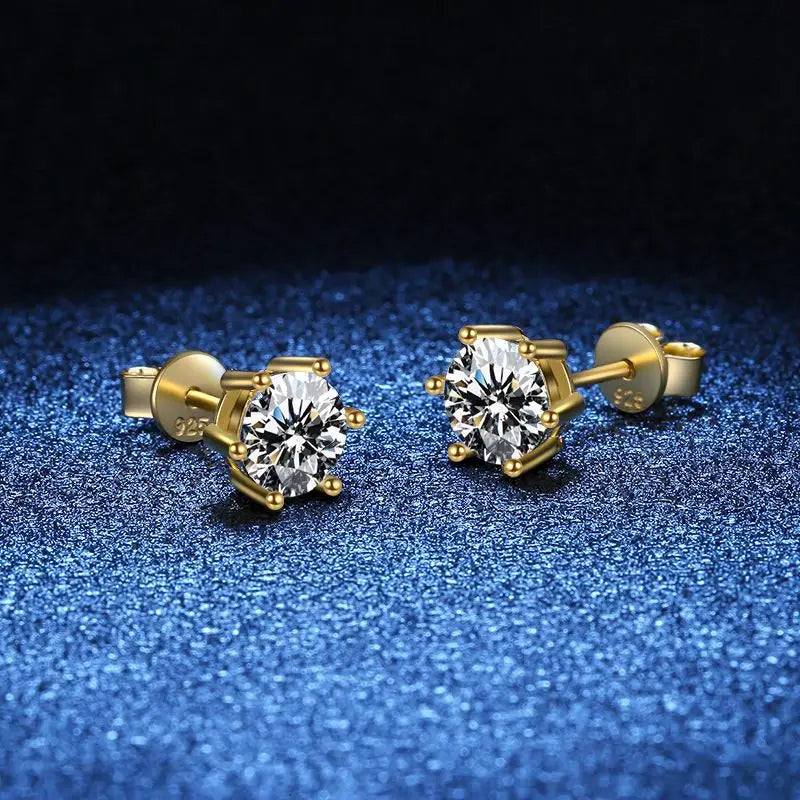 Moissanite Earrings for Women Pass Diamond Test Pen 100%  With Certificate Ear Studs 925 Sterling Silver Fine Jewelry