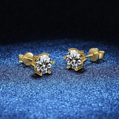 Moissanite Earrings for Women Pass Diamond Test Pen 100%  With Certificate Ear Studs 925 Sterling Silver Fine Jewelry