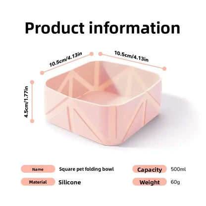 New Cat and Dog Foldable Bowl Silicone Portable Outdoor Drinking Water Dog Food Bowl Cat Bowl Camping Bowl Pet Travel Bowl