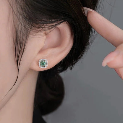 Moissanite Earrings for Women Pass Diamond Test Pen 100%  With Certificate Ear Studs 925 Sterling Silver Fine Jewelry