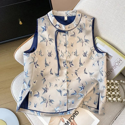 Thin Streetwear Casual Vintage Quality Chinese Ethnic Style Jacket Vests for Women Clothing Coats Fashion Clothes Embroidery