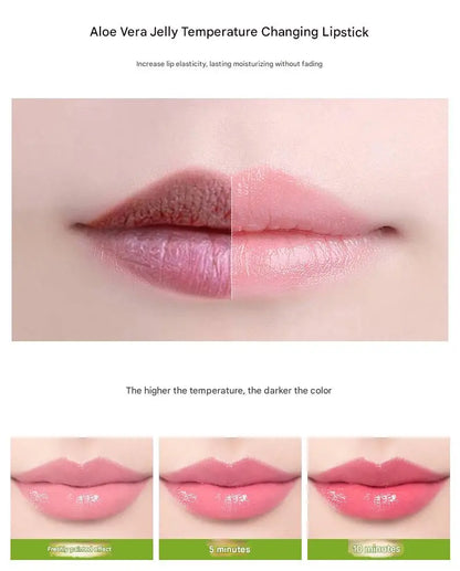 VIBELY 7 Color Mood Changing Lip Balm Natural Aloe Vera Long Lasting Moisturizing Lipstick for Women Color-Shifting Makeup