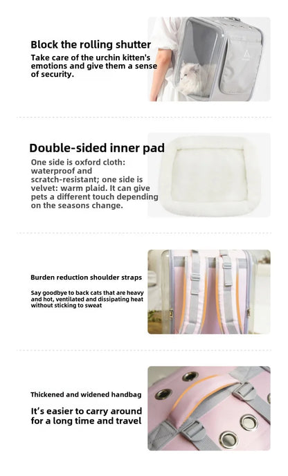 Pet Out Cat Dog Portable Backpack High-capacity Space Capsule Dogs Portable Travel Shoulder Bag Carriers Ventilate Accessories