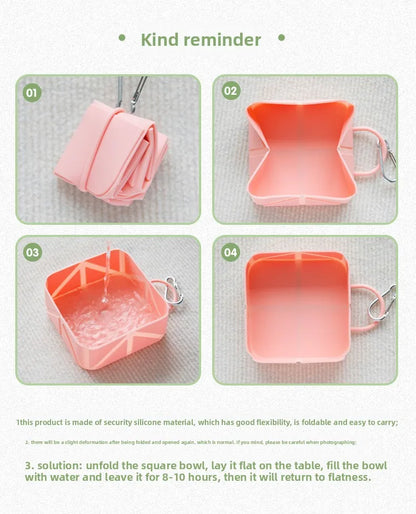 New Cat and Dog Foldable Bowl Silicone Portable Outdoor Drinking Water Dog Food Bowl Cat Bowl Camping Bowl Pet Travel Bowl