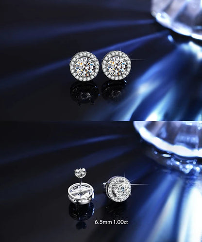 Moissanite Earrings for Women Pass Diamond Test Pen 100%  With Certificate Ear Studs 925 Sterling Silver Fine Jewelry