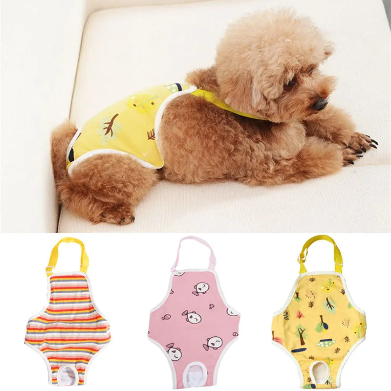 Reusable Female Pet Panties for Small Dogs Physiological Pant with Straps Poodle Schnauzer Underwear Safety Trousers Cat Shorts