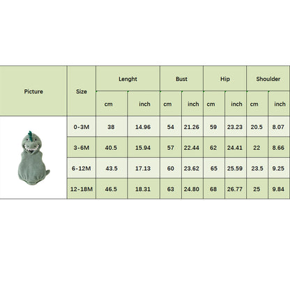 Halloween Newborn Baby Dinosaur Plush Overall Costume Sleeveless Cartoon Dinosaur Hooded Romper Party Funny Clothes Cosplay
