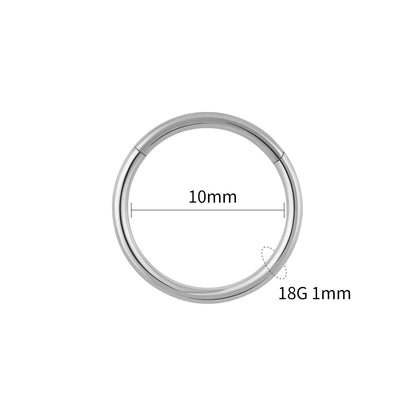 Right Grand ASTM F136 Titanium Hinged Hoop Nose Rings 20G 18G 16G Septum Ring Body Piercing Jewelry Helix Cartilage Rook Earring