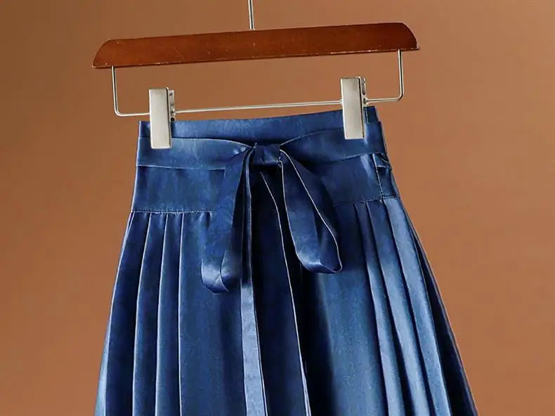 Vintage Maxi Chinese Style Horse Face Skirts for Women Saia One-piece Long Hanfu Pleated Skirt Woman Clothing Faldas Harajuku