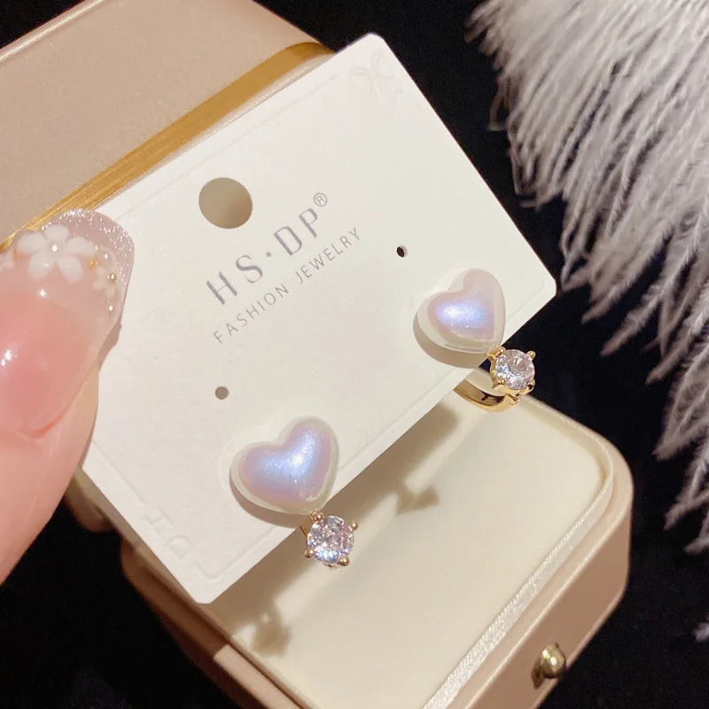 New Trend Simulation Pearl Long Earrings Women's Flower Rhinestone Wedding Pendant Earrings Fashion Korean Jewelry Earrings