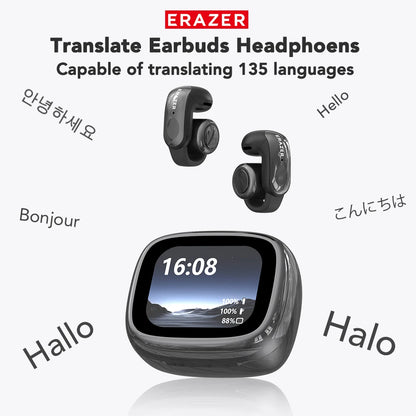 Translator ERAZER XF28 Bluetooth V6.0 Open-ear True Wireless EarbudsTranslation Earphones Office Travel,ASMR Headset APP