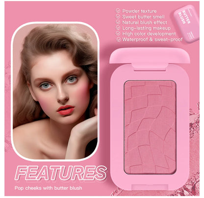 Professional Makeup Powder Blush 12HR Wear Vegan Formula Blusher Makeup Blush in Bar Cosmetics Palette Powder Pink Cream Face