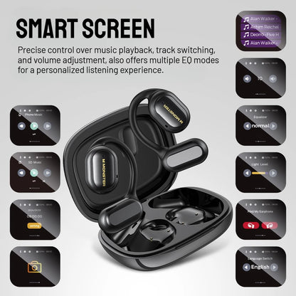 Monster Touch Pro100 OWS Ear Hook Headphones Smart Touch Screen Bluetooth 5.4 Earbuds Open Ear Wireless Earphone Support TF Card