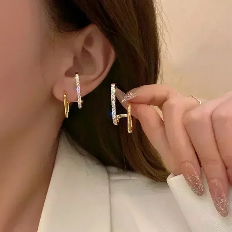 Concave Convex Uneven Ear Accessories Alloy Gift For Women's Gift Gold Colour Earring Ear Stud Heart Earrings Fashion Jewelry