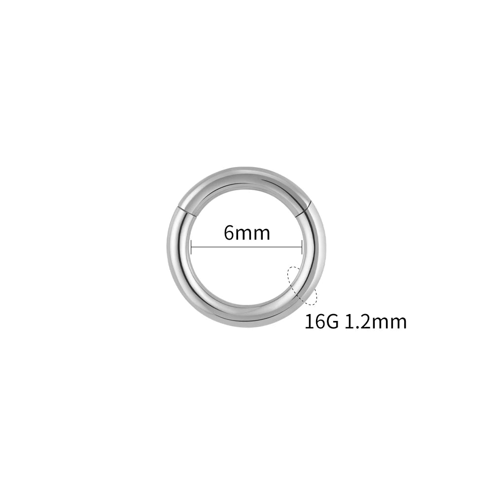 Right Grand ASTM F136 Titanium Hinged Hoop Nose Rings 20G 18G 16G Septum Ring Body Piercing Jewelry Helix Cartilage Rook Earring