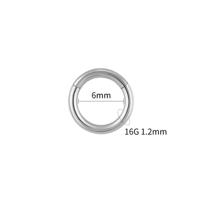 Right Grand ASTM F136 Titanium Hinged Hoop Nose Rings 20G 18G 16G Septum Ring Body Piercing Jewelry Helix Cartilage Rook Earring