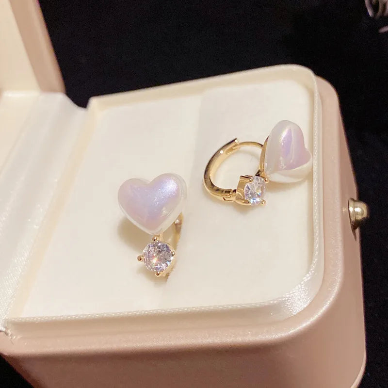 New Trend Simulation Pearl Long Earrings Women's Flower Rhinestone Wedding Pendant Earrings Fashion Korean Jewelry Earrings