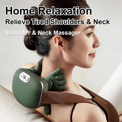 Neck Shoulder Massager Electric Kneading Massager Heated Back Massagers Muscles Massage Pillow Neck Waist Leg Body