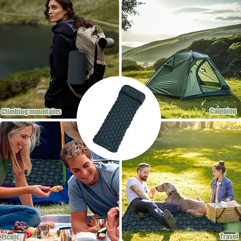 Outdoor Air Mattress, 1-Minute Quick Inflation Lightweight Portable Foldable Moisture-Proof Camping / Hiking / Picnics