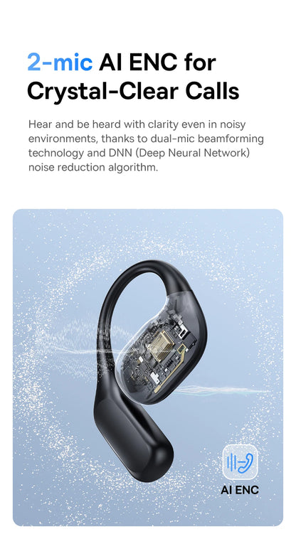 Baseus Eli 2i Fit Open-Ear Earphones True Wireless Bluetooth 6.0 Ear Hooks Headphones IPX5 Waterproof Sports Earbuds Bass Boost