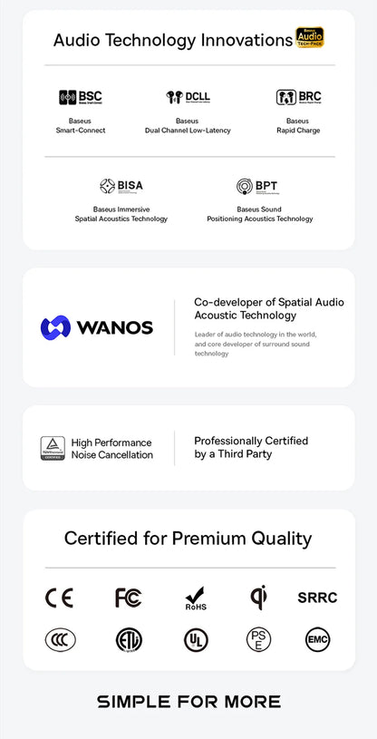 Baseus Bowie MC1 Ear Clip Wireless Earphones Bluetooth 5.4 Open-Ear Headphones Clip-On Sports Earbuds  IP57 Waterproof AI-Bass