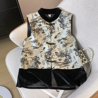 Thin Streetwear Casual Vintage Quality Chinese Ethnic Style Jacket Vests for Women Clothing Coats Fashion Clothes Embroidery