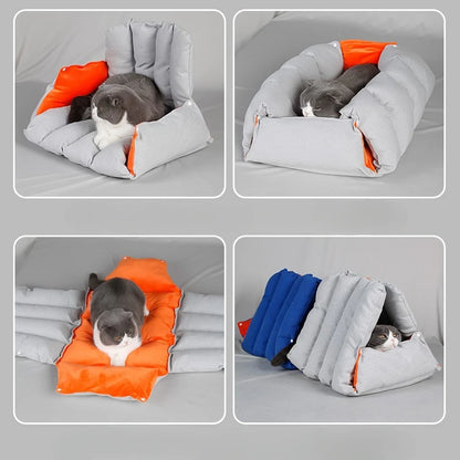 Triangular Sofa Cat Nest and  Drilled Holes Can Be Combined and Deformed. Multi-purpose Warm Autumn and Winter Pet Nests.