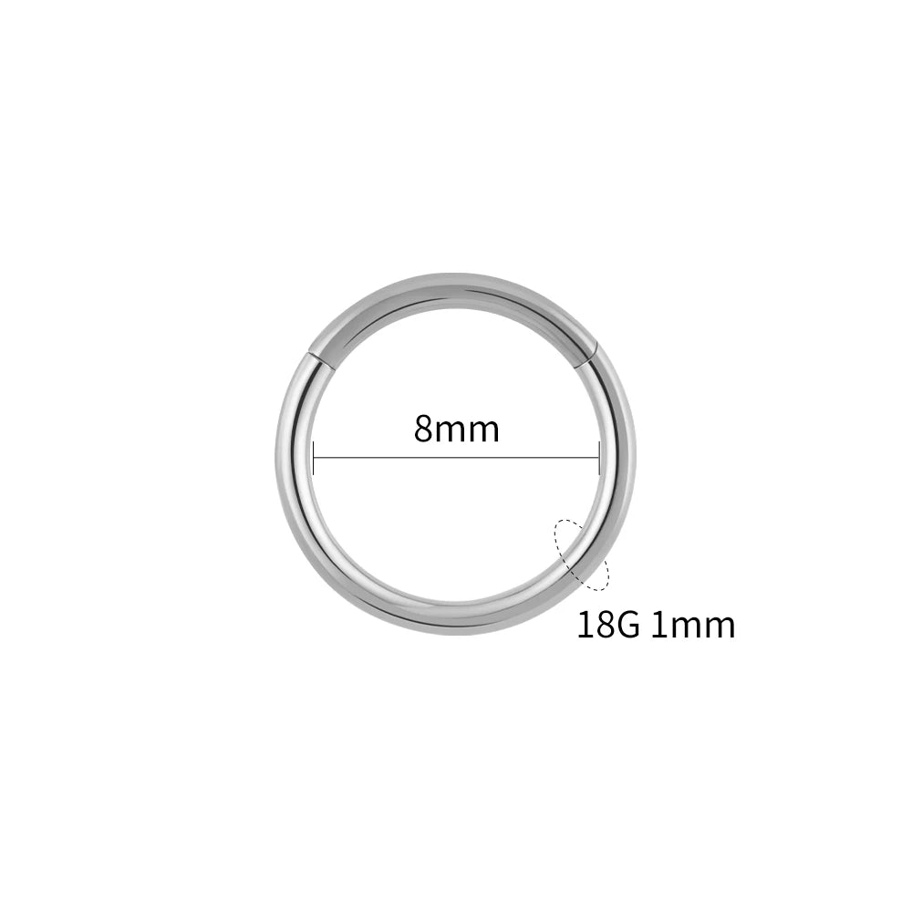 Right Grand ASTM F136 Titanium Hinged Hoop Nose Rings 20G 18G 16G Septum Ring Body Piercing Jewelry Helix Cartilage Rook Earring