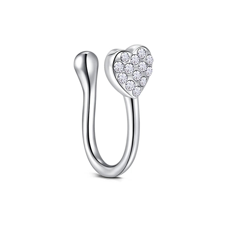 1Pcs Stainless Steel Nose Ring Hoop C Shape Septum Rings Non Piercing Ear Clip Earring Fake Nose RingsWomen Piercing Jewelry