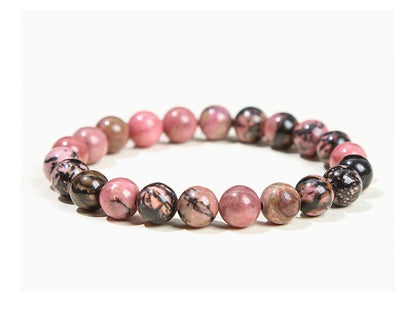 JD Natural Stone Beads Bracelet Amethyst Tiger Eye Crystal Quartz Agate Gem Beads Bangles Women Men Reiki Healling Jewelry Gift