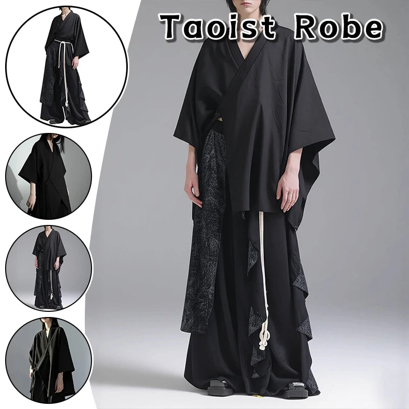 New Chinese-style Women Shirts Fashion Casual Streetwear Taoist Robe Ancient Coat Asymmetric Tops Zen Style Blouses