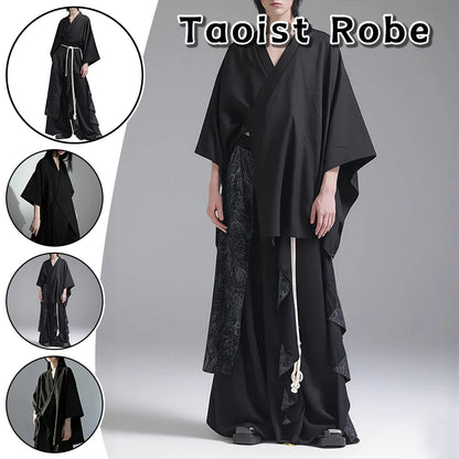 New Chinese-style Women Shirts Fashion Casual Streetwear Taoist Robe Ancient Coat Asymmetric Tops Zen Style Blouses