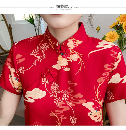 Chinese Traditional Dress Qipao for Women Fashion Vintage Lace Cheongsam Vestidos Autumn Sexy Elegant Party Wedding Clothing